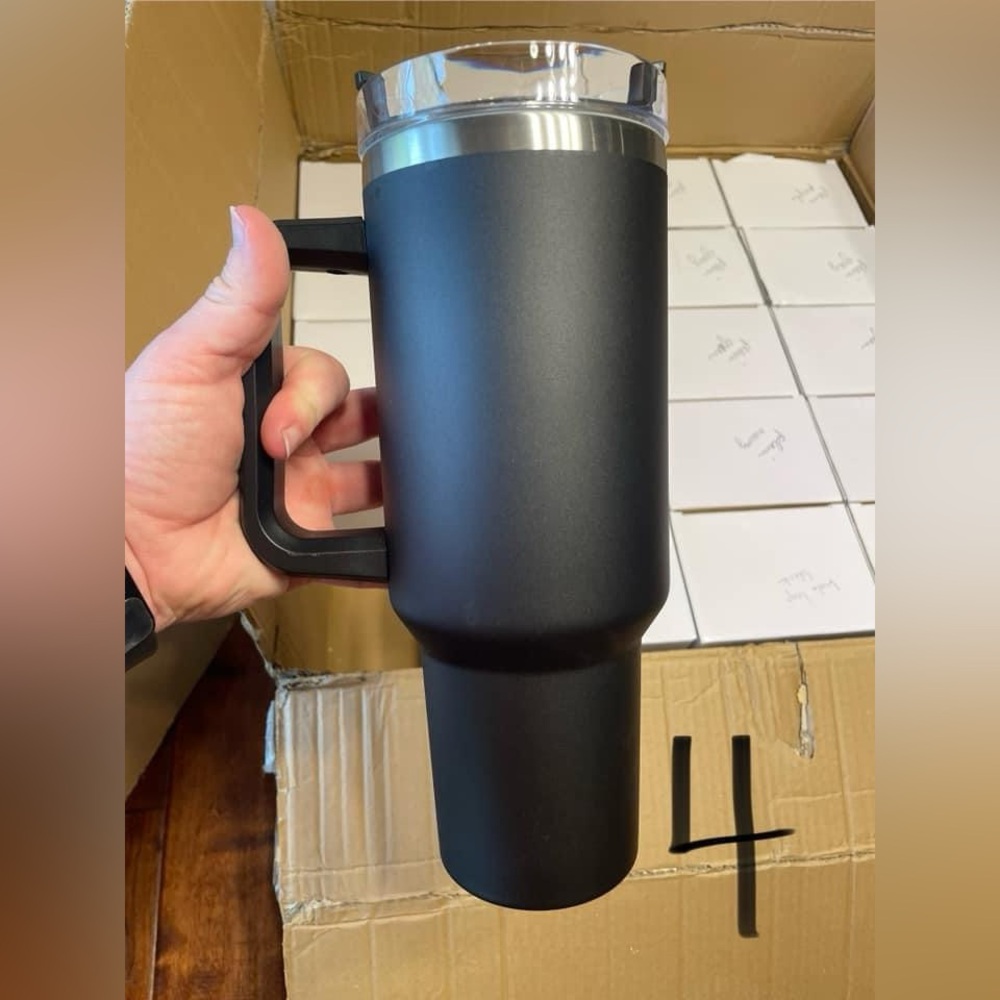 Unbranded plain black 40oz tumbler